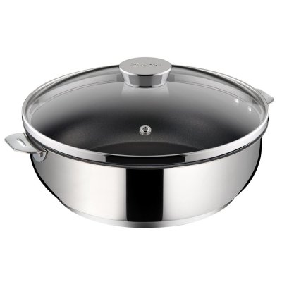 LAGOSTINA Sauteuse sans manche avec couvercle SALVASPAZIO+ en inox &Oslash;28 cm