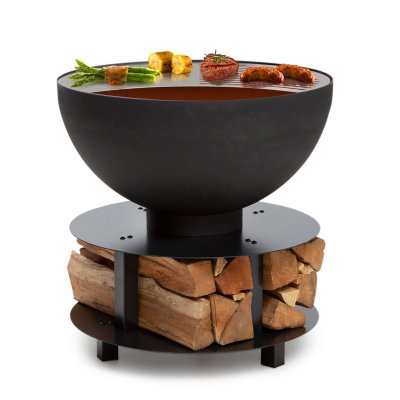 BLUMFELDT Savage 2.0 Barbecue &agrave; foyer rond &Oslash; : 60 cm Base stable Rangement du bois