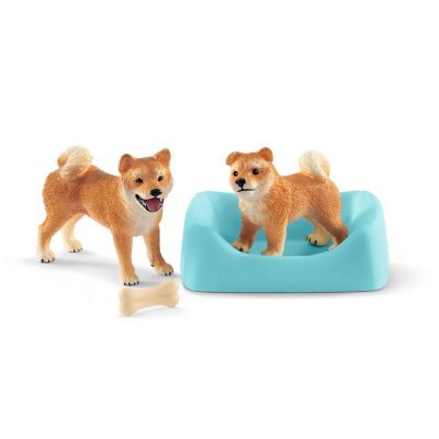 SCHLEICH  - M&egrave;re et chiot Shiba Inu