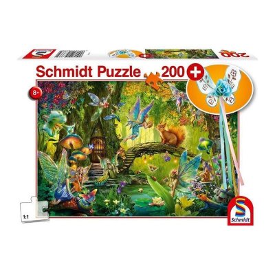 SCHMIDT SPIELE Schmidt Puzzle 200 pi&egrave;ces : F&eacute;es dans la for&ecirc;t, avec Baguette Magique