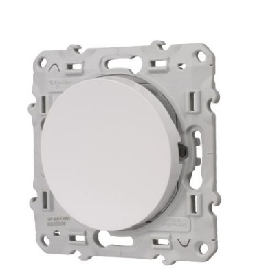 SCHNEIDER ELECTRIC  Interrupteur Poussoir simple Odace 230 V blanc