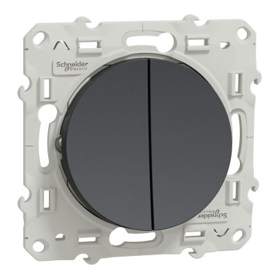 SCHNEIDER ELECTRIC Schneider - odace interrupteur double va et vient anthracite - S540214