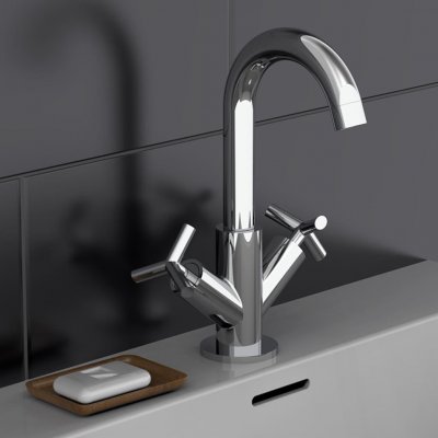 SCHUTTE SCH&Uuml;TTE Mitigeur de lavabo &agrave; 2 poign&eacute;es ELIOT Chrome