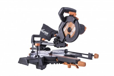EVOLUTION Scie &agrave; onglet radiale  multi-mat&eacute;riaux R210SMS-300+, 210 mm, 1500 W