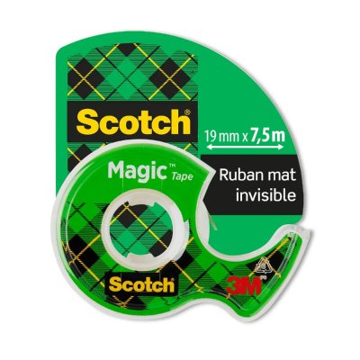 SCOTCH  -8-1975d - Magic 810 - Ruban Adh&eacute;sif Invisible Sur D&eacute;vidoir Plastique - 19mm X 7,5m