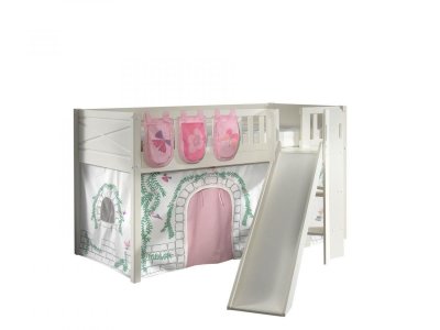 VIPACK Scott Lit Mezzanine Toboggan et Rideau Birdy Ses 3 Sacs Rangement Assortis