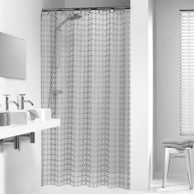 SEALSKIN  Rideau de douche Hammam 180 cm Argent&eacute;