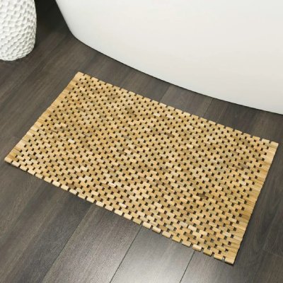 SEALSKIN  Woodblock, Tapis de bain, Teck, 52x90 cm, Marron