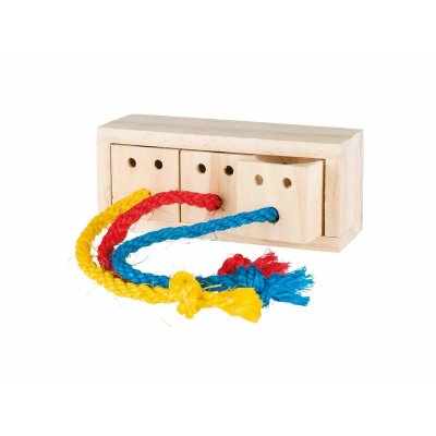 TRIXIE Seau &agrave; casse-cro&ucirc;te, Interactif, Bois, 16X16X7Cm 16x6x7 cm 