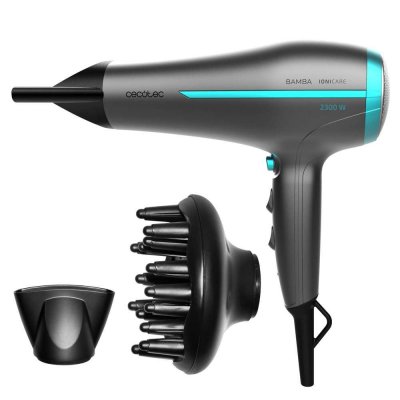 CECOTEC S&egrave;che-cheveux Bamba ioniCare 5200 Maxi Aura Gris, Technologie ionique r&eacute;elle