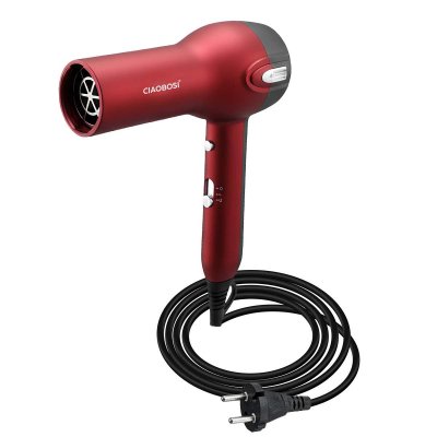 AVIZAR S&egrave;che-Cheveux Electrique 1400W avec Air Froid et Vitesses R&eacute;glables Rouge