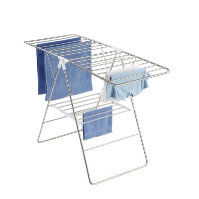 WENKO S&eacute;choir &eacute;tendoir en acier ajustable Flex - 15 m d'&eacute;tandage - Blanc