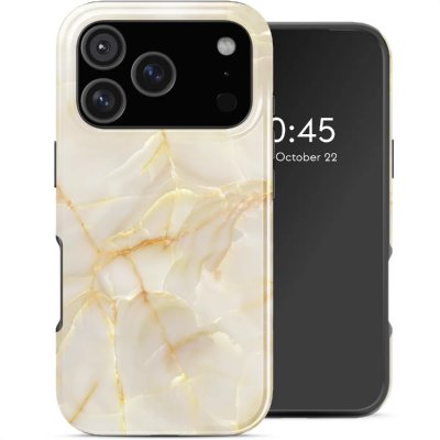 SELENCIA  Coque arri&egrave;re Vivid avec MagSafe Apple iPhone 17 Pro - Golden Beige Marble