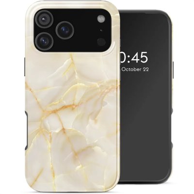 SELENCIA  Coque arri&egrave;re Vivid avec MagSafe Apple iPhone 17 Pro Max - Golden Beige Marble