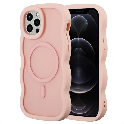 SELENCIA  Coque arri&egrave;re Wavy avec MagSafe Apple iPhone 12 (Pro) - Soft Pink