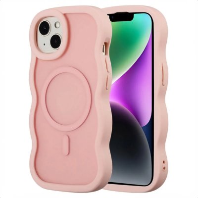 SELENCIA  Coque arri&egrave;re Wavy avec MagSafe Apple iPhone 14 / 13 - Soft Pink