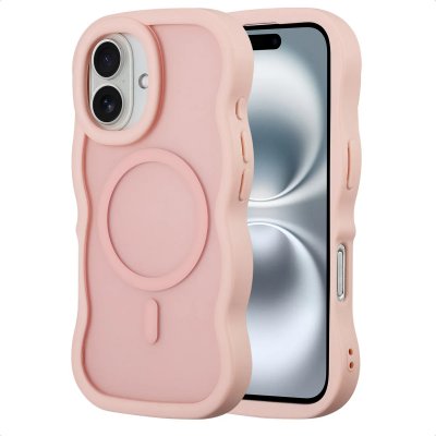SELENCIA  Coque arri&egrave;re Wavy avec MagSafe Apple iPhone 16 - Soft Pink