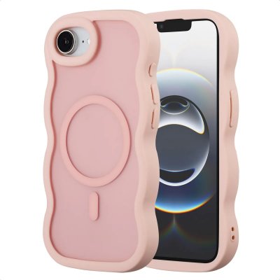 Selencia Coque arri&egrave;re Wavy avec MagSafe Apple iPhone 16e - Soft Pink