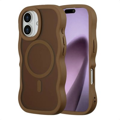 SELENCIA  Coque arri&egrave;re Wavy avec MagSafe Apple iPhone 17 - Mocha Brown