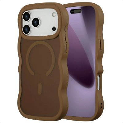 SELENCIA  Coque arri&egrave;re Wavy avec MagSafe Apple iPhone 17 Pro Max - Mocha Brown