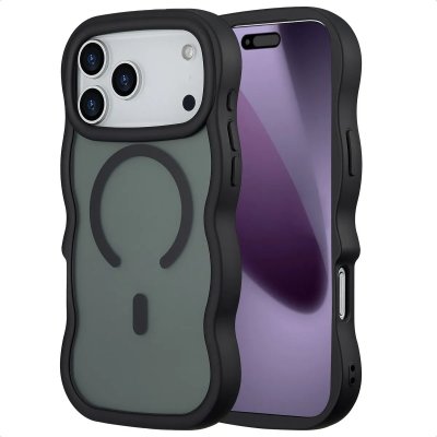 SELENCIA  Coque arri&egrave;re Wavy avec MagSafe Apple iPhone 17 Pro Max - Noir
