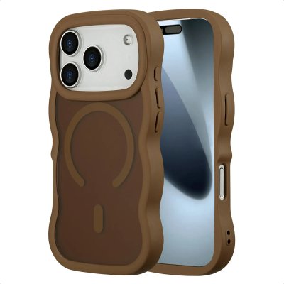 SELENCIA  Coque arri&egrave;re Wavy avec MagSafe Apple iPhone 17 Pro - Mocha Brown