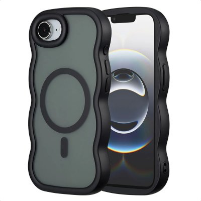 SELENCIA  Coque arri&egrave;re Wavy avec MagSafe pour Apple iPhone 16e - Noir
