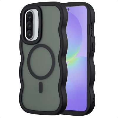SELENCIA  Coque arri&egrave;re Wavy avec MagSafe Samsung Galaxy A36 / A56 - Noir