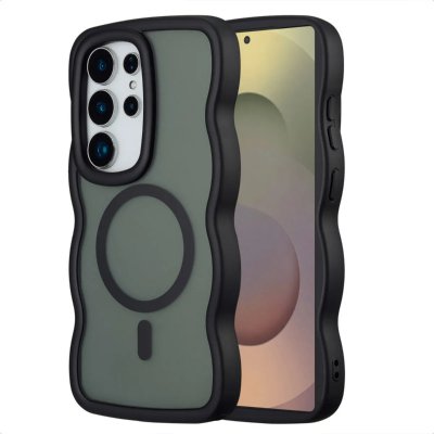 SELENCIA  Coque arri&egrave;re Wavy avec MagSafe Samsung Galaxy S25 Ultra - Noir