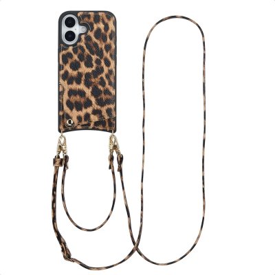SELENCIA  Coque de t&eacute;lephone Nova avec cordon et porte-cartes Apple iPhone 17 - Leopard
