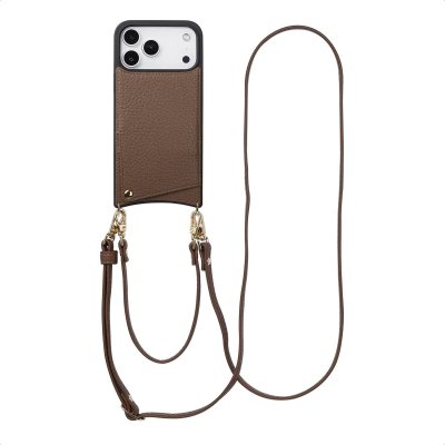 SELENCIA  Coque de t&eacute;lephone Nova avec cordon et porte-cartes Apple iPhone 17 Pro Max - Mocha Brown