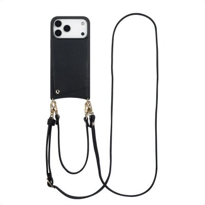 SELENCIA  Coque de t&eacute;lephone Nova avec cordon et porte-cartes Apple iPhone 17 Pro Max - Noir