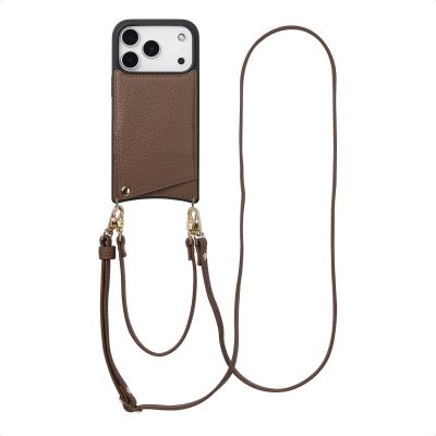 SELENCIA  Coque de t&eacute;lephone Nova avec cordon et porte-cartes Apple iPhone 17 Pro - Mocha Brown