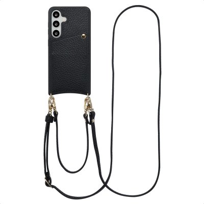 SELENCIA  Coque de t&eacute;lephone Nova avec cordon et porte-cartes Samsung Galaxy S24 / S25 - Noir