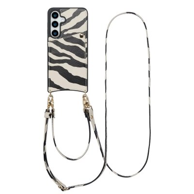 SELENCIA  Coque de t&eacute;lephone Nova avec cordon et porte-cartes Samsung Galaxy S24 / S25 - Zazzy Zebra
