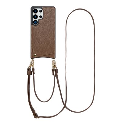 SELENCIA  Coque de t&eacute;lephone Nova avec cordon et porte-cartes Samsung Galaxy S25 Ultra - Mocha Brown
