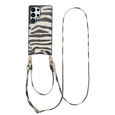 SELENCIA  Coque de t&eacute;lephone Nova avec cordon et porte-cartes Samsung Galaxy S25 Ultra - Zazzy Zebra