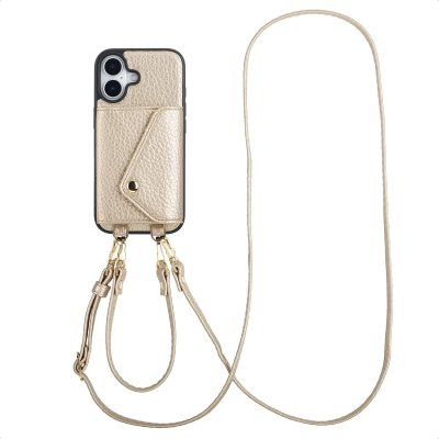 SELENCIA  Coque de t&eacute;lephone Sera avec cordon et porte-cartes enveloppe Apple iPhone 17 - Champagne