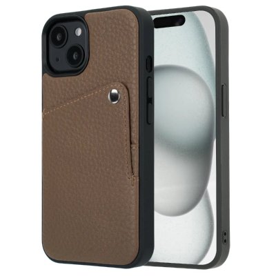 SELENCIA  Coque Riva avec porte-cartes Apple iPhone 15 - Mocha Brown