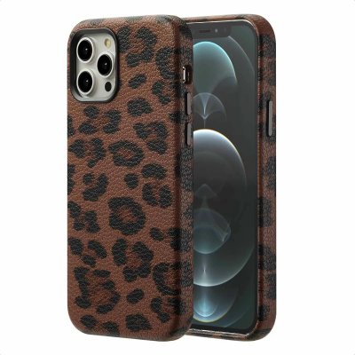 SELENCIA  Coque Sabi imprim&eacute; panth&egrave;re avec MagSafe Apple iPhone 12 (Pro) - Mocha Brown