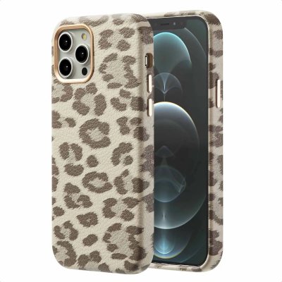 SELENCIA  Coque Sabi imprim&eacute; panth&egrave;re avec MagSafe Apple iPhone 12 (Pro) - Soft Ivory