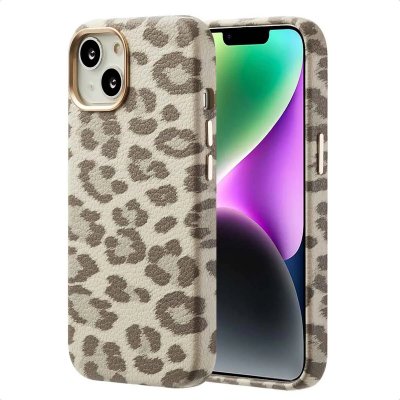 SELENCIA  Coque Sabi imprim&eacute; panth&egrave;re avec MagSafe Apple iPhone 14 - Soft Ivory