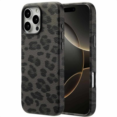 SELENCIA  Coque Sabi imprim&eacute; panth&egrave;re avec MagSafe Apple iPhone 16 Pro Max - Midnight Black