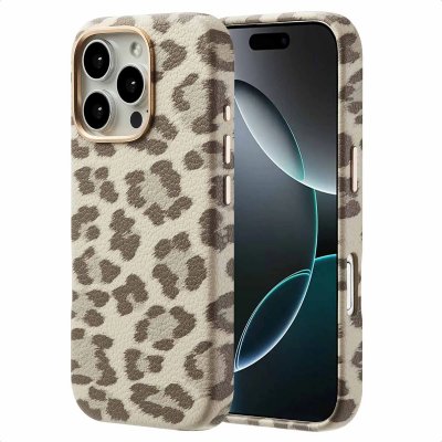 SELENCIA  Coque Sabi imprim&eacute; panth&egrave;re avec MagSafe Apple iPhone 16 Pro - Soft Ivory