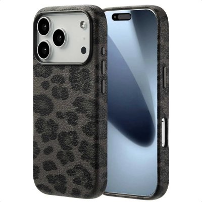 SELENCIA  Coque Sabi imprim&eacute; panth&egrave;re avec MagSafe Apple iPhone 17 Pro - Midnight Black