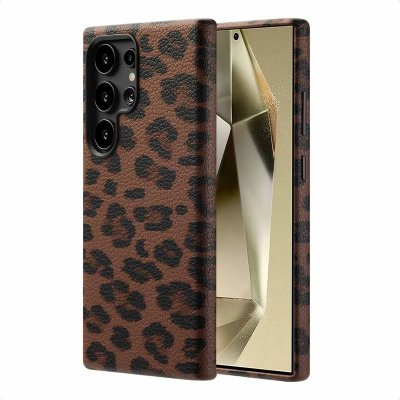 SELENCIA  Coque Sabi imprim&eacute; panth&egrave;re avec MagSafe Samsung Galaxy S24 Ultra - Mocha Brown