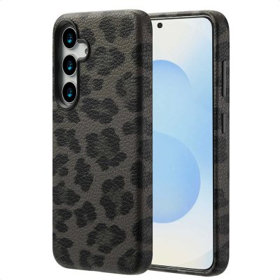 SELENCIA  Coque Sabi imprim&eacute; panth&egrave;re avec MagSafe Samsung Galaxy S25 - Midnight Black