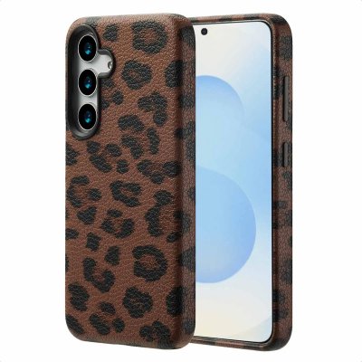 SELENCIA  Coque Sabi imprim&eacute; panth&egrave;re avec MagSafe Samsung Galaxy S25 - Mocha Brown