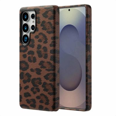 SELENCIA  Coque Sabi imprim&eacute; panth&egrave;re avec MagSafe Samsung Galaxy S25 Ultra - Mocha Brown