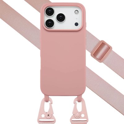SELENCIA  Coque silicone avec cordon amovible Apple iPhone 17 Pro Max - Sand Pink